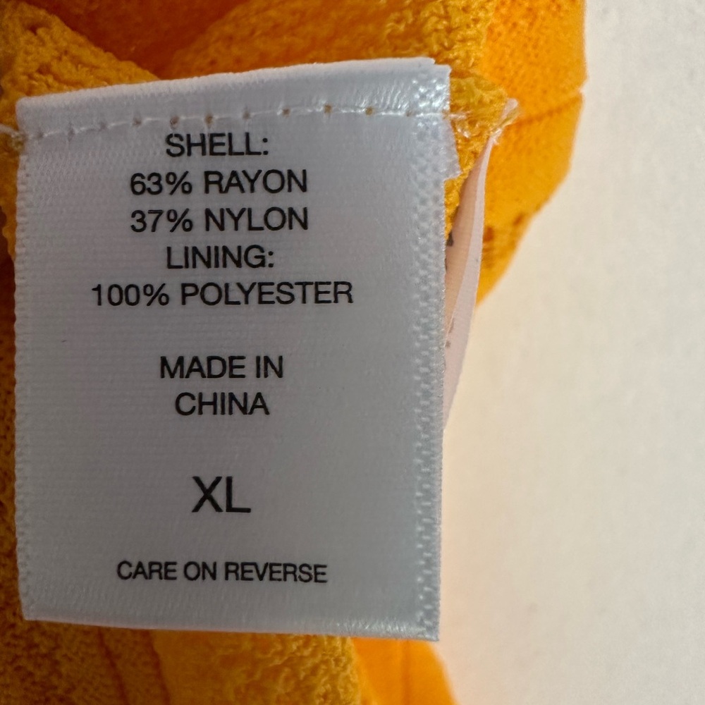 New York & Company Yellow Ribbed Scoop Neck Midi Dress - Picture 6 of 9